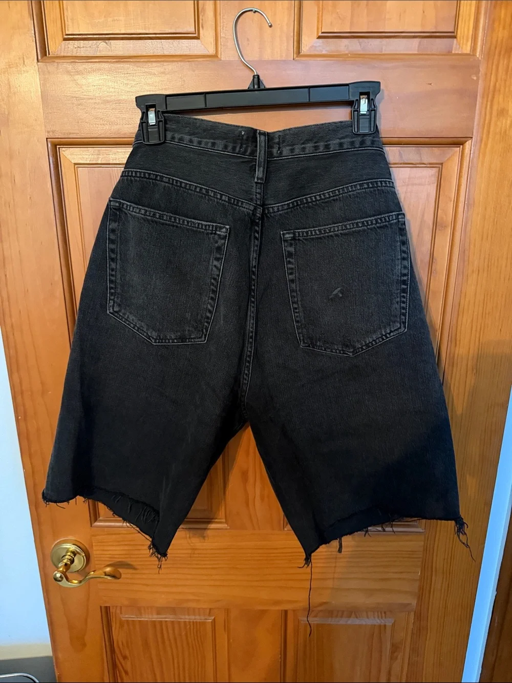 AGOLDE long Black Denim Shorts